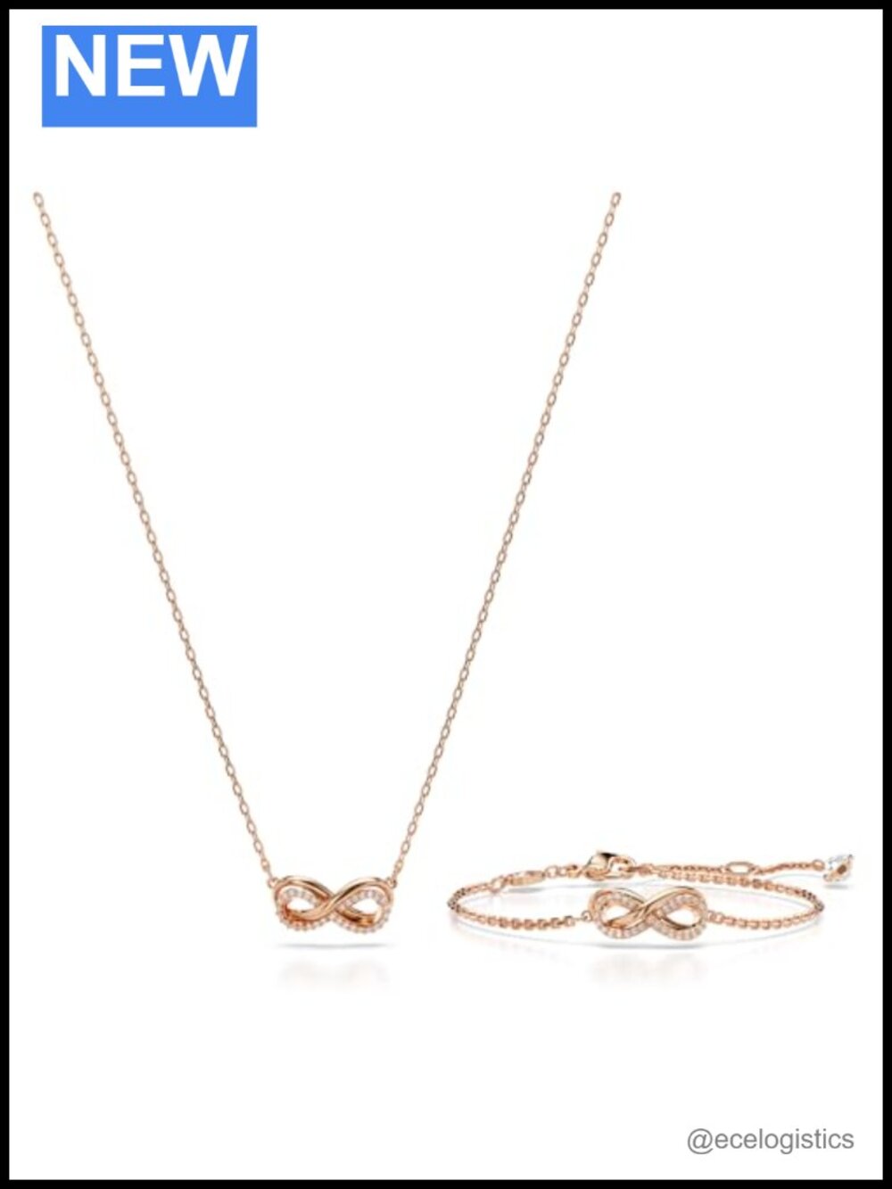Swarovski Hyperbola Crystal Necklace Bracelet Set Infinity
